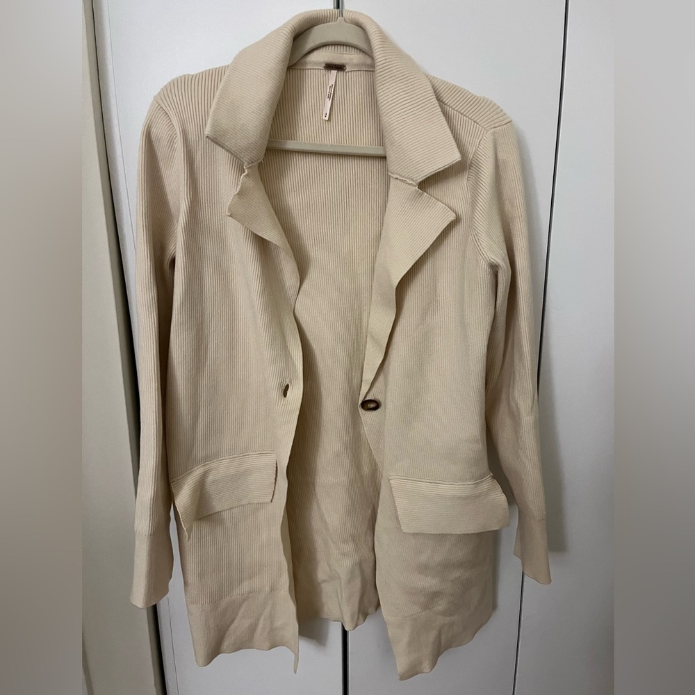 NWT Free People Sarah Blazer Sweater in Ivory